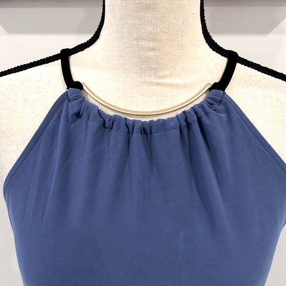 White House Black Market Color-Block Asymmetrical High-Low Shift Dress - Picture 2 of 8